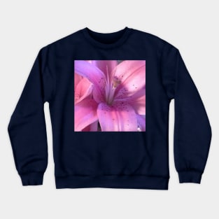 Pink Lily Macro Photo Crewneck Sweatshirt